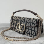 Valentino Loco Toile Iconographe Shoulder Bag Dark Coffee